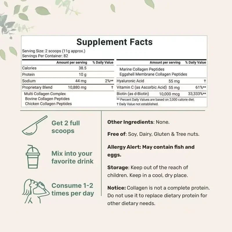 Multi-Collagen Peptide Powder (Monthly Supply)